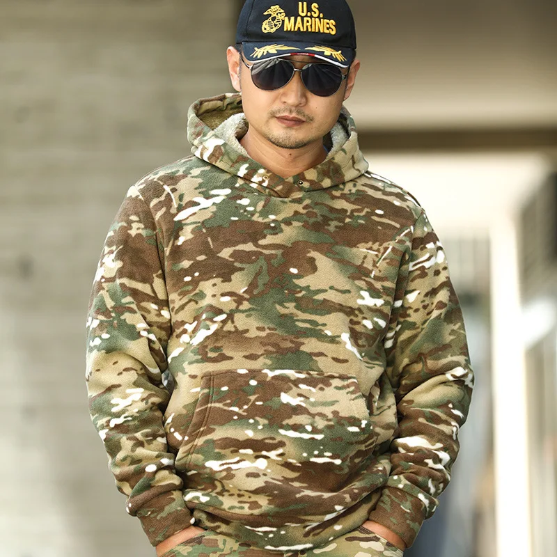 

Mege Tactical Fleece Hoodie Camouflage Military Outdoor Hunting Clothing Winter Thick Warm Multicam Jacket Men's Outwear Sweater
