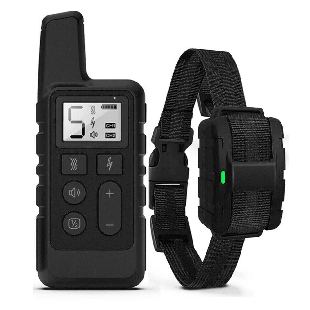 

Electric Dog Training Collar 500M Remote Control Beep Shock Vibration Modes Waterproof Rechargeable LCD Display for All Size Dog