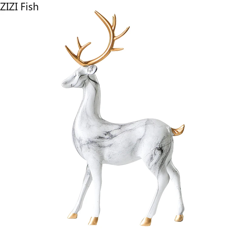 Скандинавский креативный каучуковый мраморный олень золотые современные