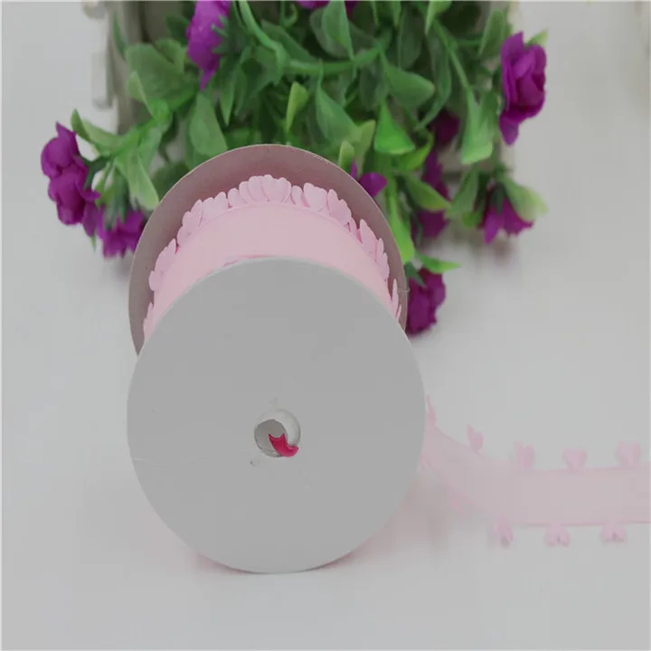 8   20Yard25mm Heart Shaped Lace Snow Yarn Ribbons Handmade DIY Gift Wrap Belt Wedding  Birthday Party Lace Satin Ribbons