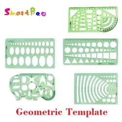 Règle de gabarit géométrique en plastique ensemble cercle, ovale, Arc, Triangle, hexagones modèles règle no 4306/4307/4315/4316/4317 