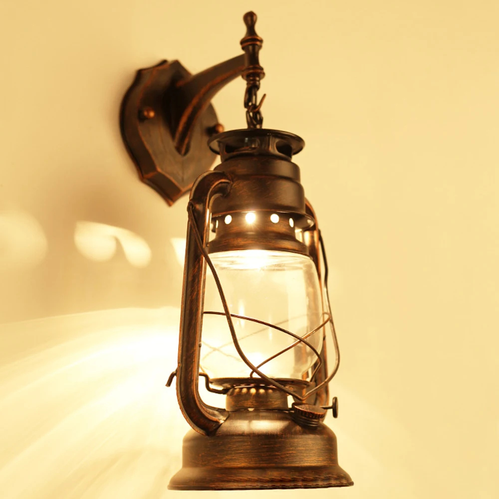 Европейский ретро настенный светильник винтажный стеклянный керосиновый настенный светильник E27 светодиодный настенный светильник для бара Кофейня ванной комнаты