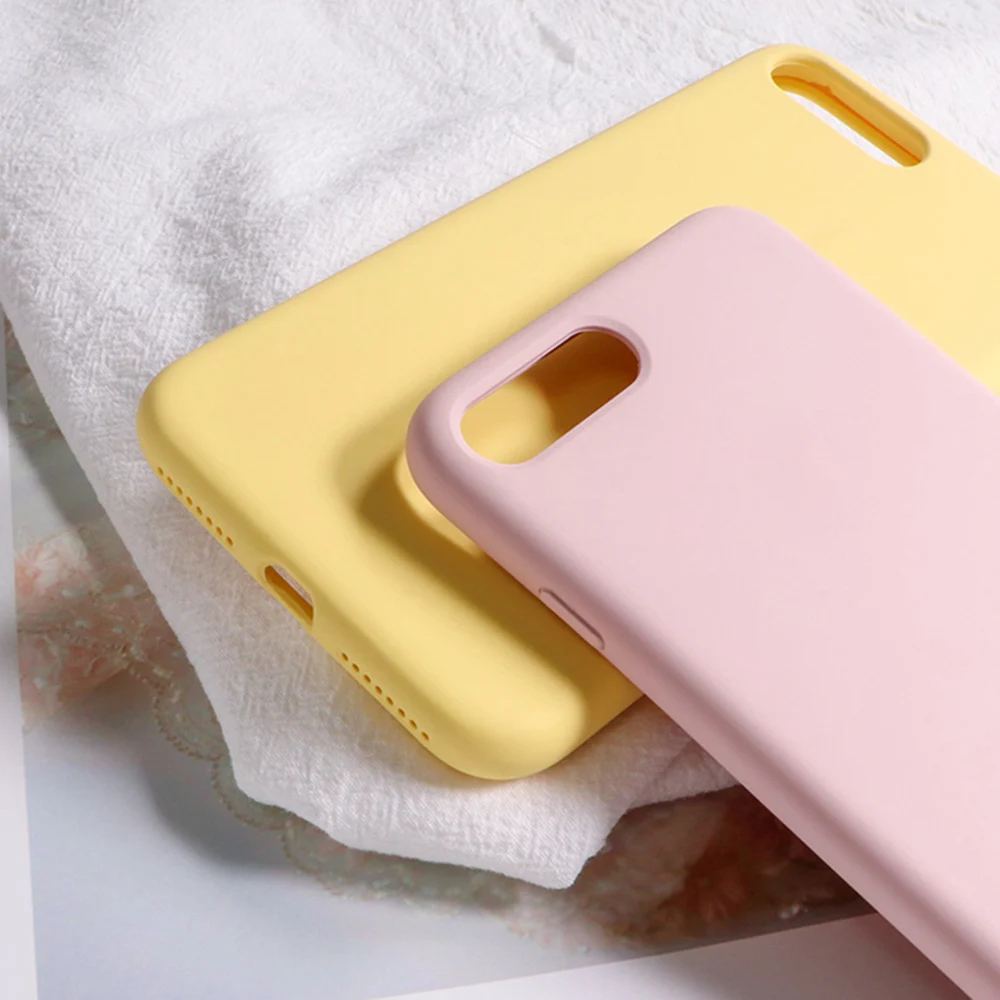 N1986N Телефон чехол для iPhone 6 6s 7 8 Plus X XR XS Max Модный жидкий силикон карамельный цвет сплошной цвет мягкий для iPhone X XS 11