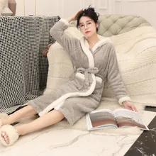 Домашняя одежда с длинными рукавами для отдыха, женский халат, ночная рубашка из кораллового флиса, домашняя одежда, неглиже, кимоно, халат, домашняя одежда