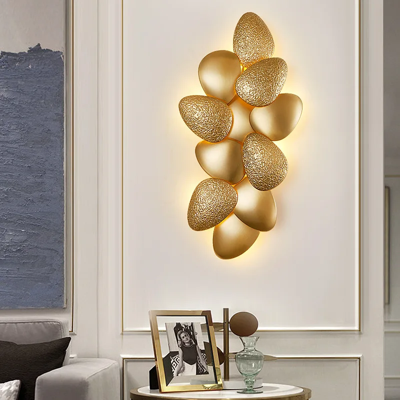 

Postmodern Luxury Wall Light Living Room Background Simple Designer Metal Led Wall Sconce Gold Stair Loft Bathroom Lighting Deco