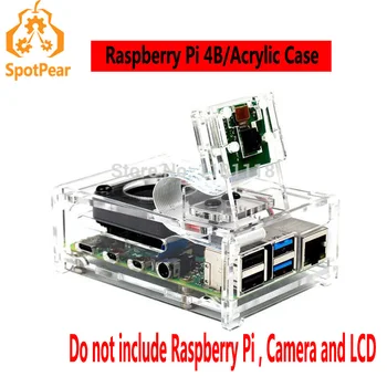 

Raspberry Pi 4B case also for 3.5inch LCD with camera case with LED fan for Raspberry Pi 4 model B