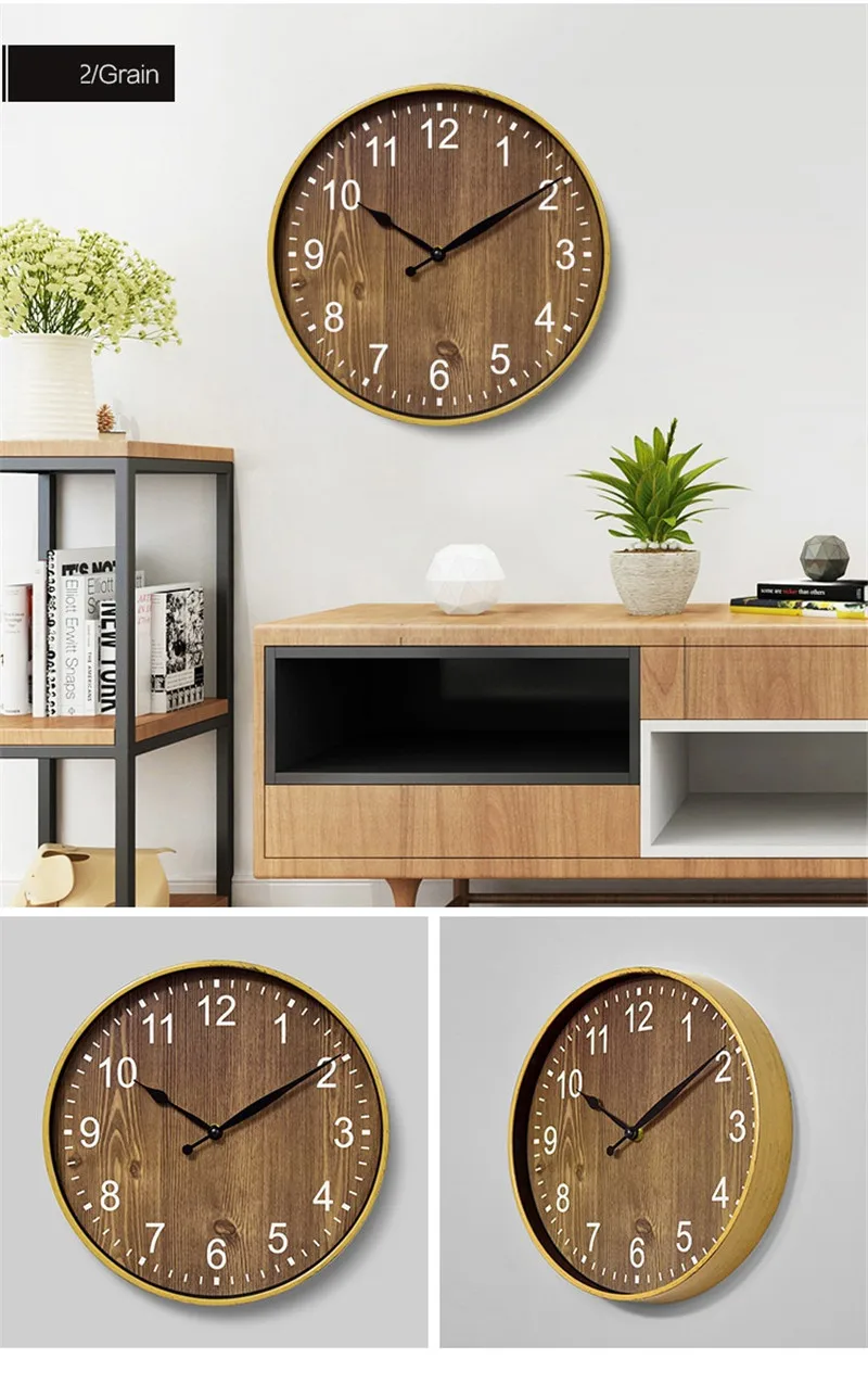 12 inch Mint Green Nordic Wall Clock Minimalist Thick Border 3D Clocks Reloj de pared Home Decor Decorations for Youth Room