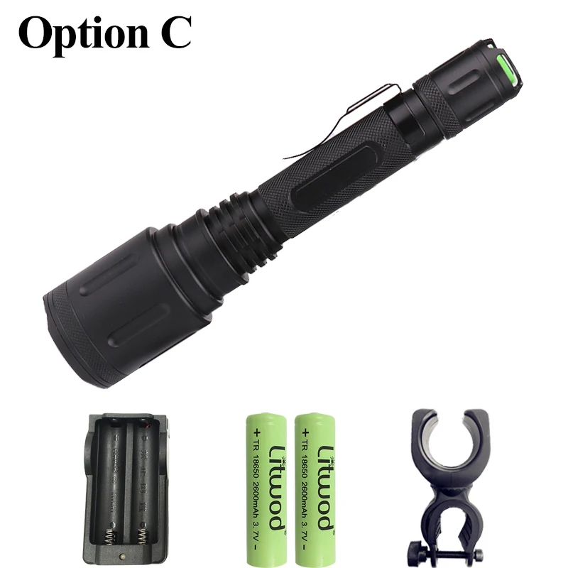 Option C Litwod Z301262 Мощный светодиодный вспышка светильник фонарь 20000LM погрузчик 70 зум Тактическая защита Дневной светильник ресниц светильник Фонари супер яркий светодиодный светильник - Испускаемый цвет: Option C