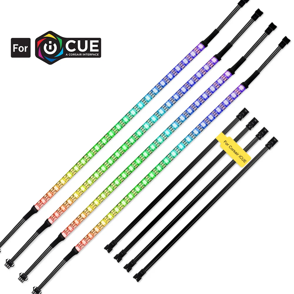 Адресуемая WS2812b цифровая светодиодная лента Радуга RGB PC светодиодная лента для компьютерный корпус для ПК декор, для iCUE a CORSAIR интерфейс