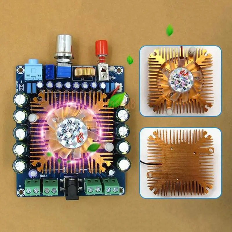 DC 12-16 В TDA7850 4 канала 50Wx4 HIFI стерео аудио усилитель доска+ вентилятор