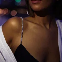 Bling 2 Pcs strass abito Sexy reggiseno spalla catena gioielli corpo per le donne di lusso reggiseno di cristallo cinghie cintura accessori Lingerie