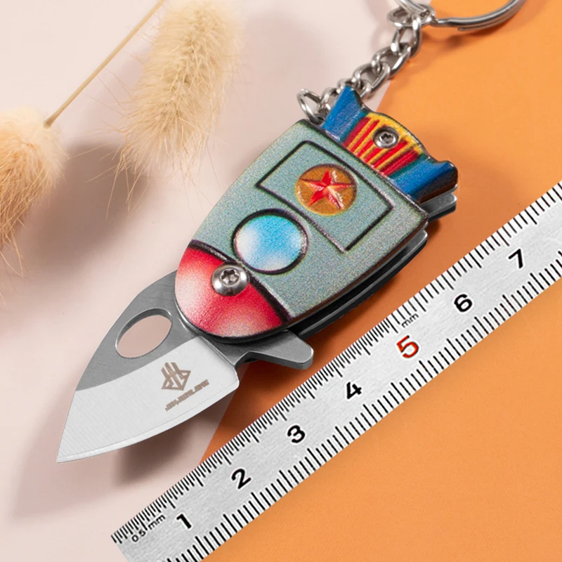 

HUANGFU New folding knife fruit knife key chain knife small rocket knife practical camping tool dismantling express knife