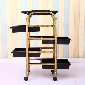 

Hairdressing tool cart Hairdressing cart Shipping Hairdressing tool cart Beauty stroller trolley 5 layer haircut