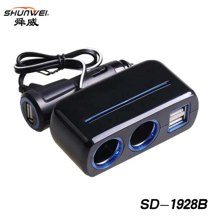 Автомобильные принадлежности Shunwei с 3USB прикуривателем 3 А Мощное зарядное