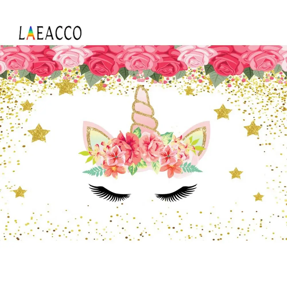

Laeacco Baby Shower Unicorn Party Photographic Backdrop Decoration Photography Background For Photo Studio Photophone Decoration