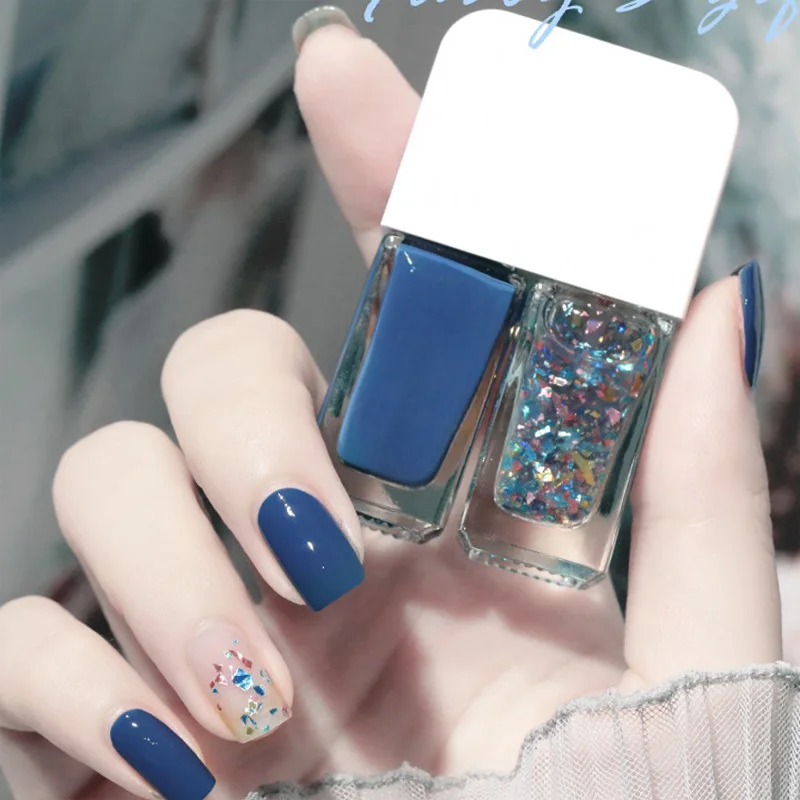 

Colorful Quick-drying Two-colornail Polish Shiny White Red Sequins Long Lasting Non-peelable Matte Nail Polish Nail Polish Set