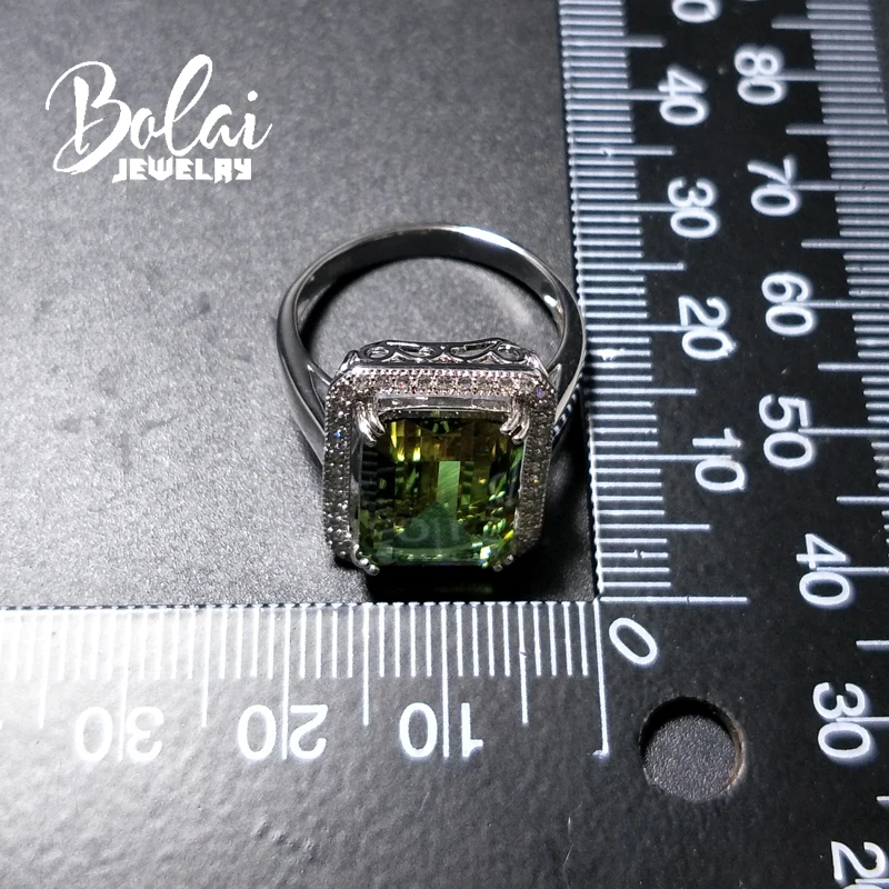 Bolaijewelry, кольца Zultanite из стерлингового серебра 925 пробы, ювелирные украшения, Изумрудный драгоценный камень с огранкой, созданный цвет, изменить элегантный подарок для девочек