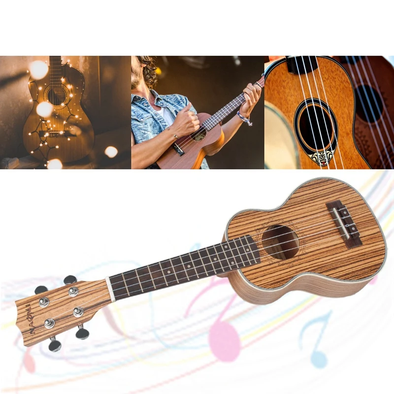 ELOS-NAOMI укулеле гитара акустическая Ukelele zebravwood 15 Лада 4 струны гитара укулеле 21 музыкальный струнный инструмент