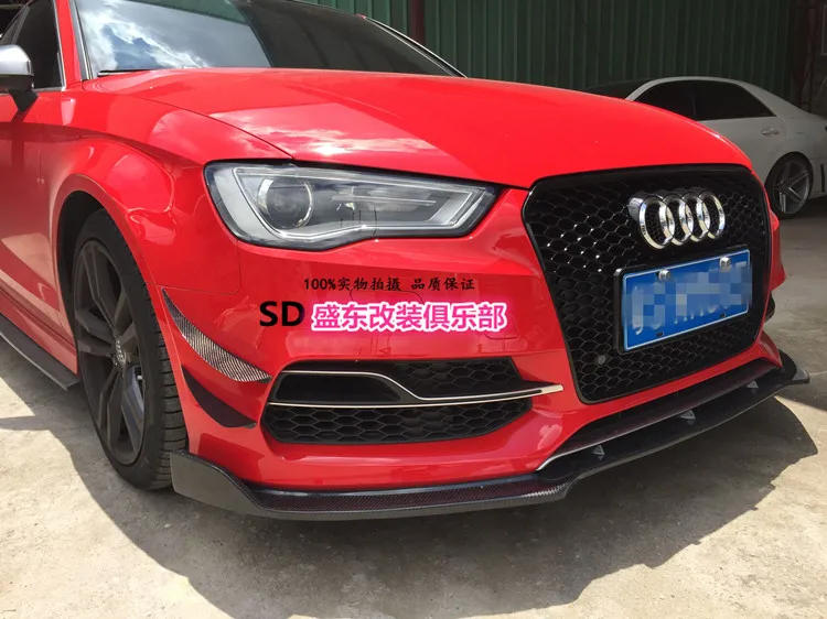 Подходит для Audi A3 S3 RS карбоновое волокно Передняя полоса Передняя Губы ветер воздушный нож