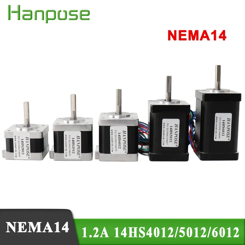 Nema14 шаговый двигатель 14HS4012/ 5012 /6012 для ЧПУ 3d принтера двигателя 0.22N.M 0.30N.M 0.40N.M 35