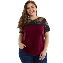 Дизайн, женское платье Amazon, горячая Распродажа,, Летний Стиль, кружевная футболка большого размера, Женская 200