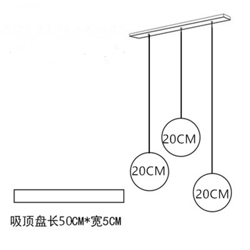 Современные, покрытые белым стеклом шаровая Подвесная лампа в простом стиле Современная 3 головы 5 головы Комбинируемые Подвески лампа промышленный Декор светодиодное освещение для дома лампа - Цвет корпуса: 3 head  D 20CM
