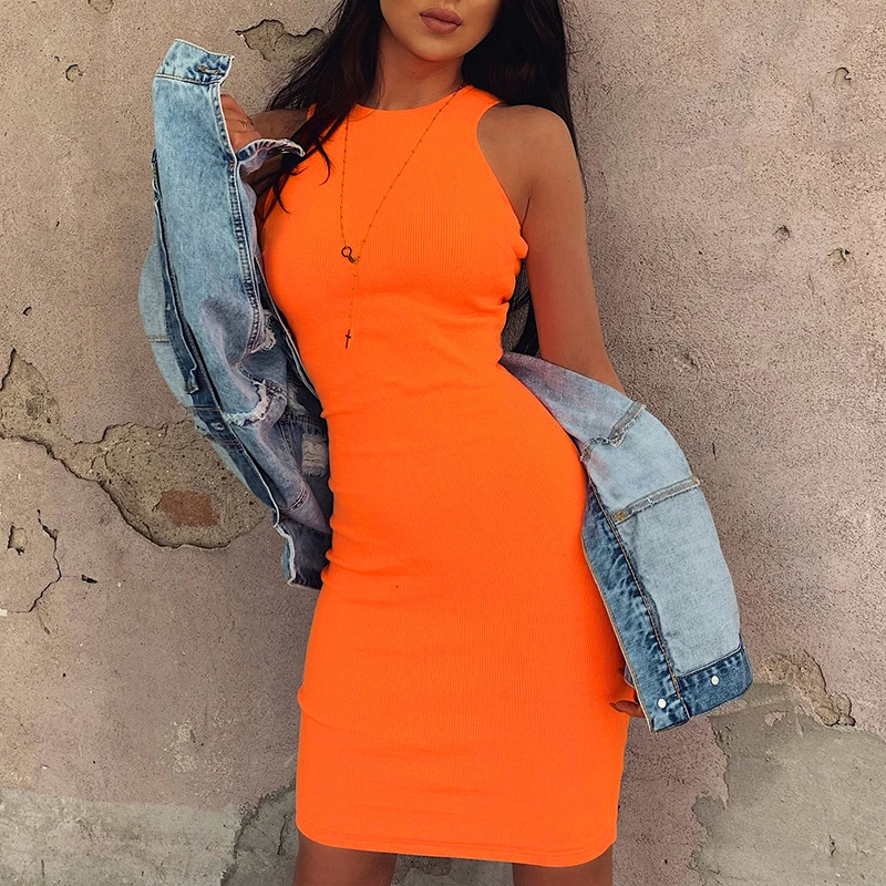 bright orange summer dress