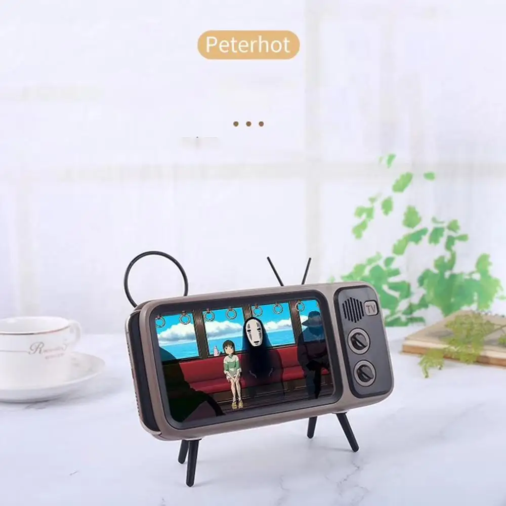 Серый Ретро форма TV Bluetooth Динамик мини многофункциональный небольшой стерео 1200 мА/ч, Батарея Bluetooth 2,0 USB Интерфейс - Цвет: Серый
