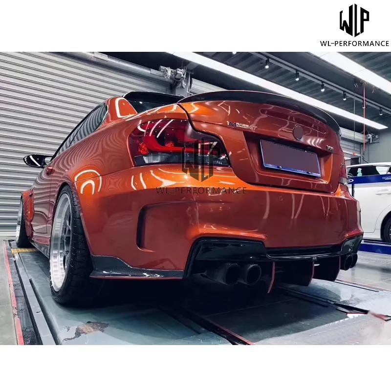 E82 1 м RZ стиль высокое качество углеродное волокно задний бампер боковые