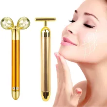 DIDIHOU аппарат для лифтинга для похудения ролик для лица вибромассажер для красоты лица ролик Массажная палочка подтяжка кожи морщин Бар золото