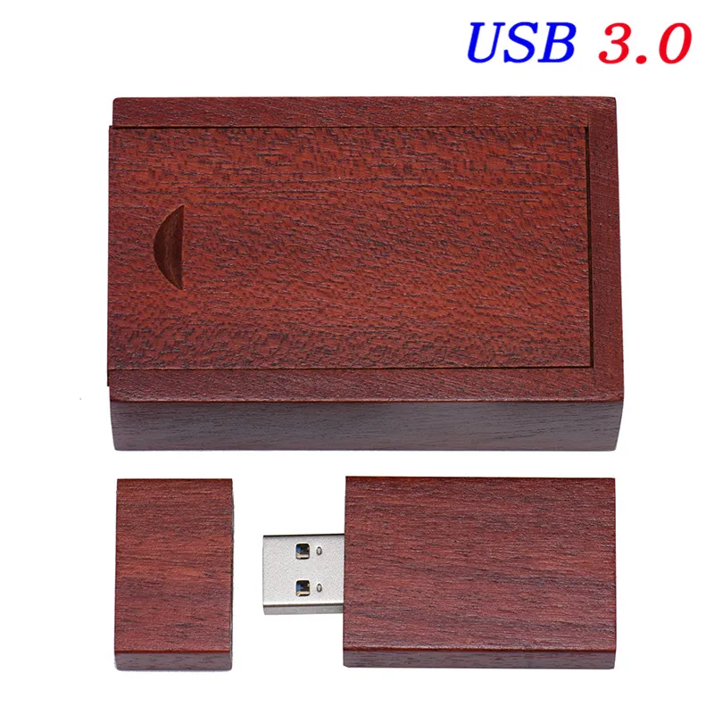 JASTER USB 3,0 деревянный usb+ коробка Пользовательский логотип памяти флеш-накопитель USB флэш-накопитель 4 ГБ 8 ГБ 16 ГБ 32 ГБ 64 ГБ 128 г Флешка подарок на Хэллоуин - Цвет: Redwood