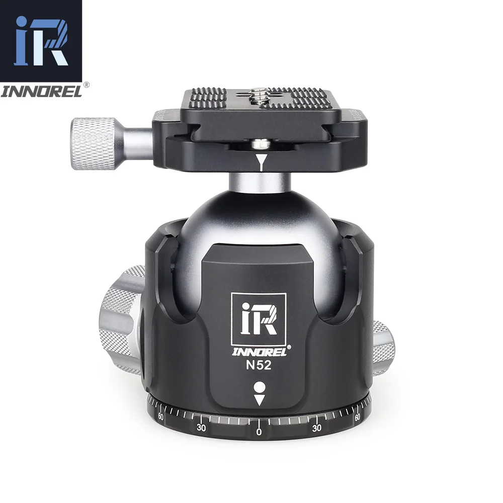 N52 INNOREL N52/N44/N36 профессиональная головка штатива низкая гравитация центр панорамная фото шаровая Головка двойная u-образная для цифровых зеркальных камер - Цвет: N52