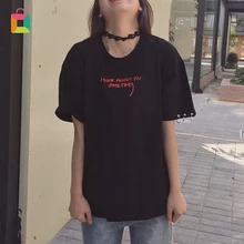 

Women's summer ring short-sleeved embroidery short loose short-sleeved T-shirt female Harajuku Korean punk Glittery