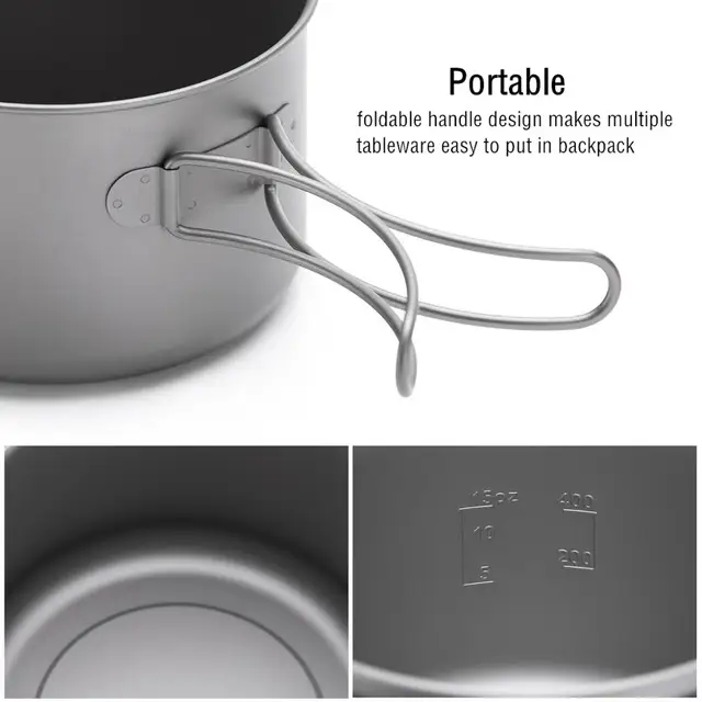 Tableware Picnic Titanium Cup Cooking Set - Image 4