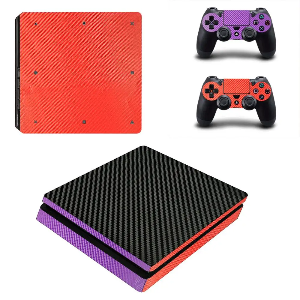 PS4 тонкие наклейки из углеродного волокна Play station 4 тонкий кожи наклейка Стикеры для playstation 4 тонкая консоль и контроллер
