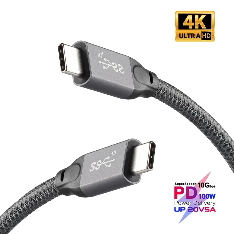 Кабель USB Thunderbolt 3 PD 2 см-Type CM 100 Вт 5 А/20 в быстрая зарядка 4K с чипом E-mark 10 Гбит/с