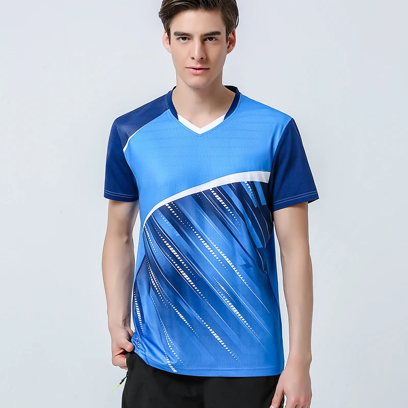 New summer badminton wear sportswear quick-drying breathable men and women short-sleeved tennis table tennis clothing group purchase_08