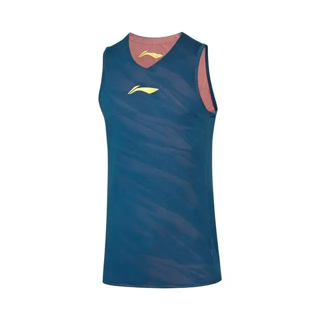 Li-Ning Men CBA Basketball Competition Vest Reversible 100%Polyester Regular Fit LiNing Sports Sleeveless T-Shirt AAYP311 COND19 - Цвет: AAYP311-1H