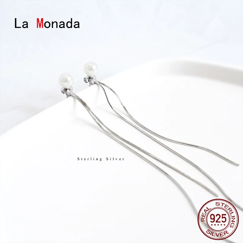 Длинные серебряные серьги подвески La Monada серебро 925 пробы украшения для женщин