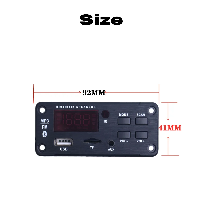 AUX 12 В Bluetooth 5.0 WAV Mp3-плеер Декодер Доска FM Радио Модуль Беспроводной аудиоприемник 3.5 мм TF Карта