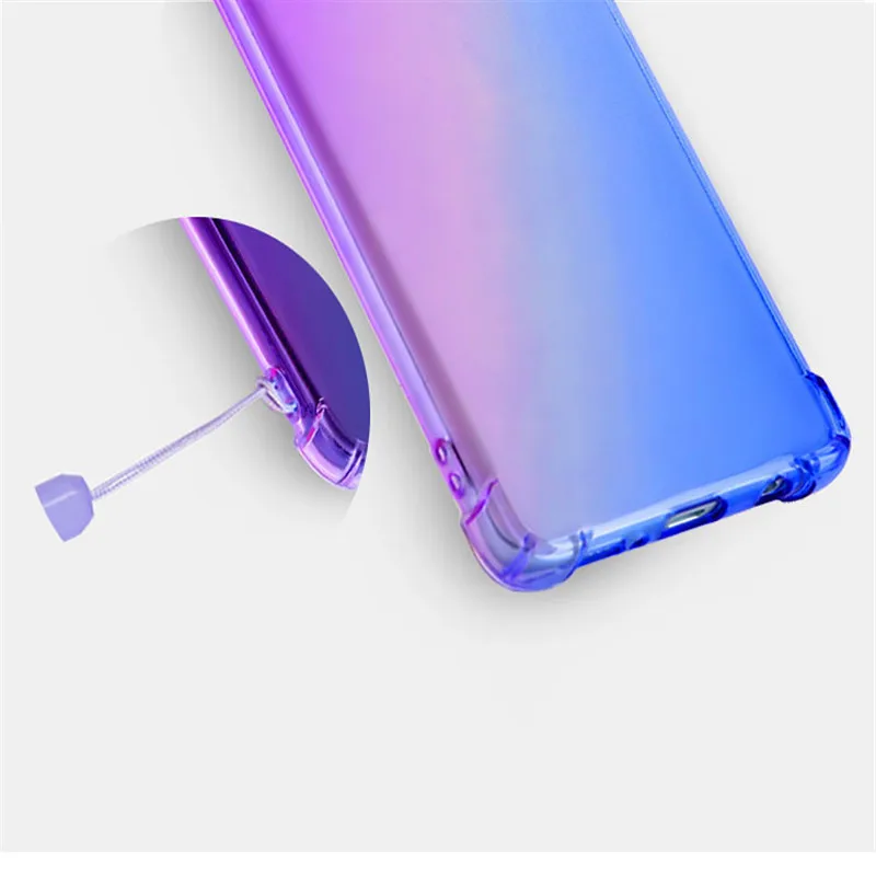 Противоударный Радужный градиентный чехол с "воздушной подушкой" для samsung Galaxy S7 край S10e S8 S9 S10 J6 плюс J5 J7 Prime J8 M30 чехол из мягкого ТПУ