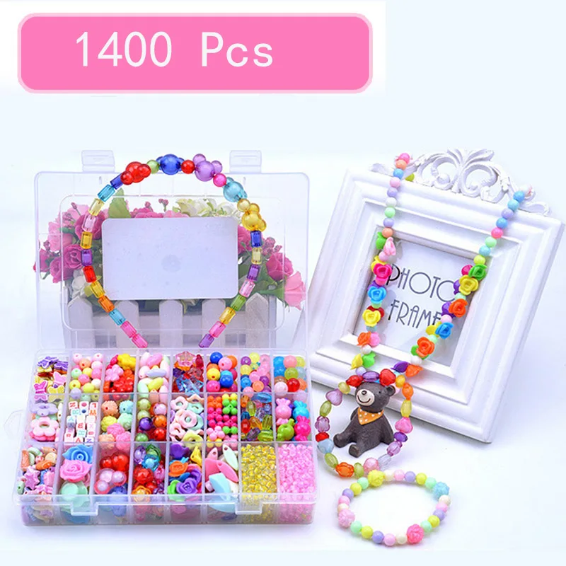 Children Bracelets for Girls Diy Toys for Children Handmade Necklace Girl Handmade Beading Headwear Interactive Toys for Kids