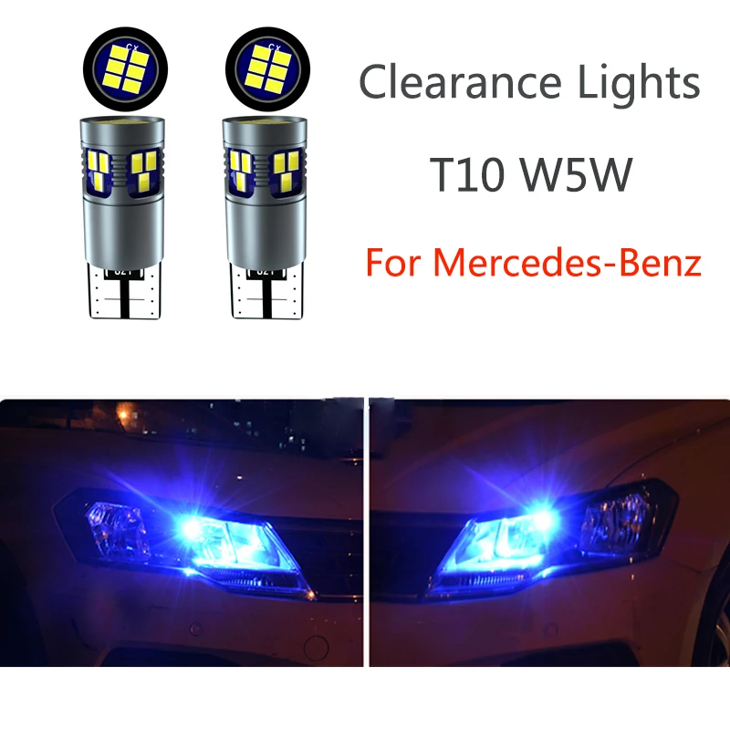 2 шт. T10 светодиодный W5W Canbus декодирования 168 194 лампы Габаритные огни для Mercedes Benz W211