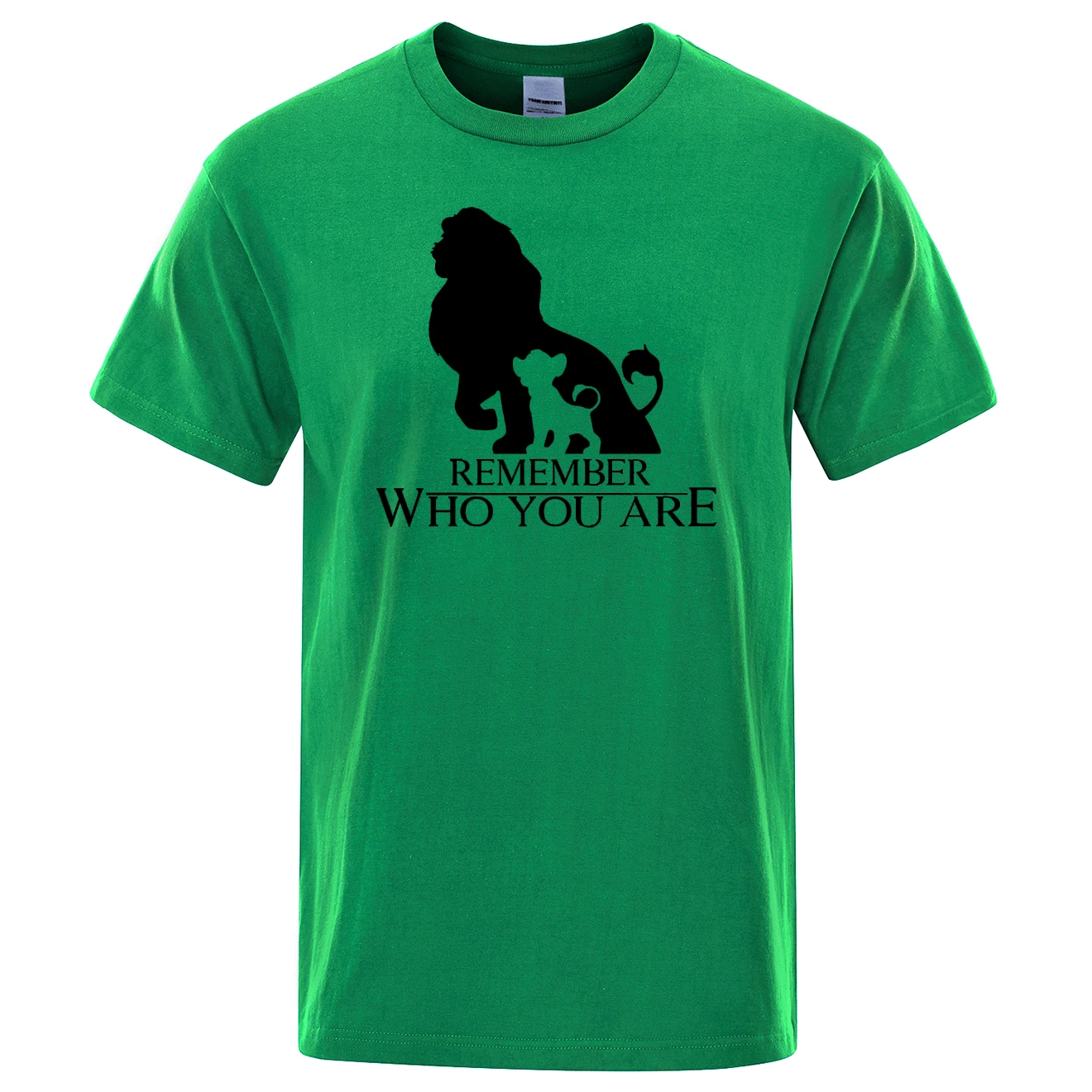 Футболка с рисунком короля льва homme уличная Мужская футболка с надписью «вспомните, кто вы» летние мужские футболки с коротким рукавом - Цвет: green 1