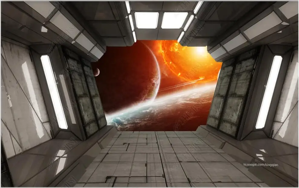 

3D-обои для стен в рулонах, фотообои на стену с изображением космического корабля, Люка, звездного неба, Вселенной, бара, караоке, Декор для дома