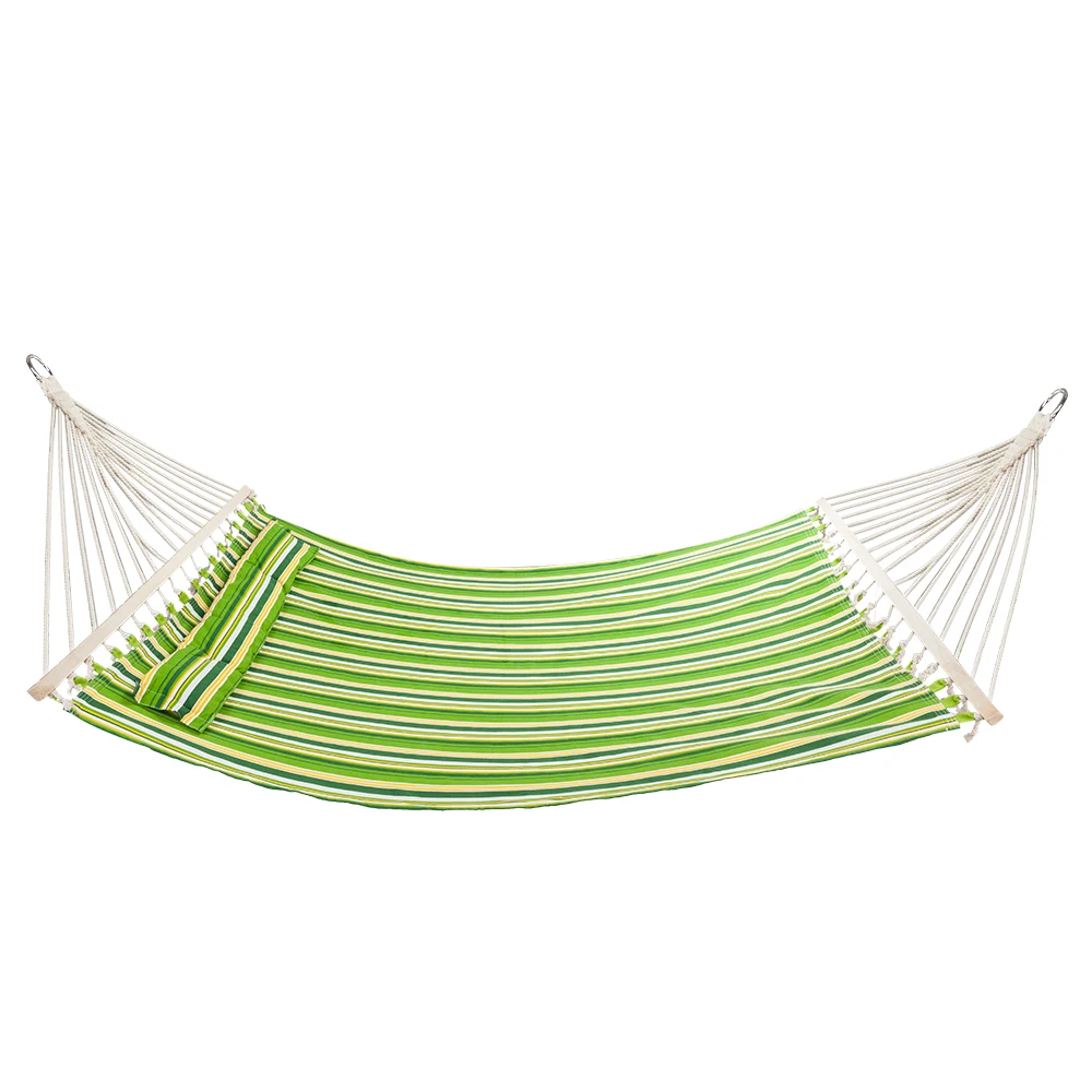 2-Person Double Hammock with Detachable Pillow Spreader Bar 300 lb Capacity For Children Adult Outdoor Backpacking Travel