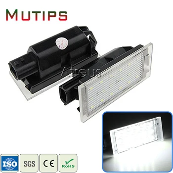 

Mutips 2X LED License Number Plate Lights 12V White SMD lamp For Renault Megane 2 3 Clio Laguna 2 Twingo Master Vel Satis 2006
