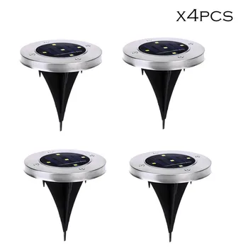 

4PCS Outdoor Path Way Garden Lamp LED Underground Light Solar Power Buried Light Lawn Lamp Waterproof Floor Lamp