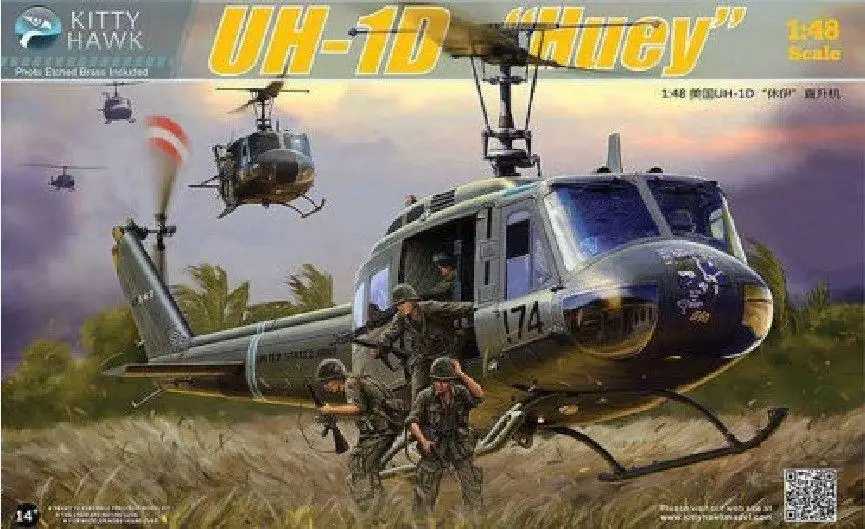 Модель Kitty Hawk 80154 1/48 UH 1D Huey в сборе Новинка|Наборы для сборки моделей| |