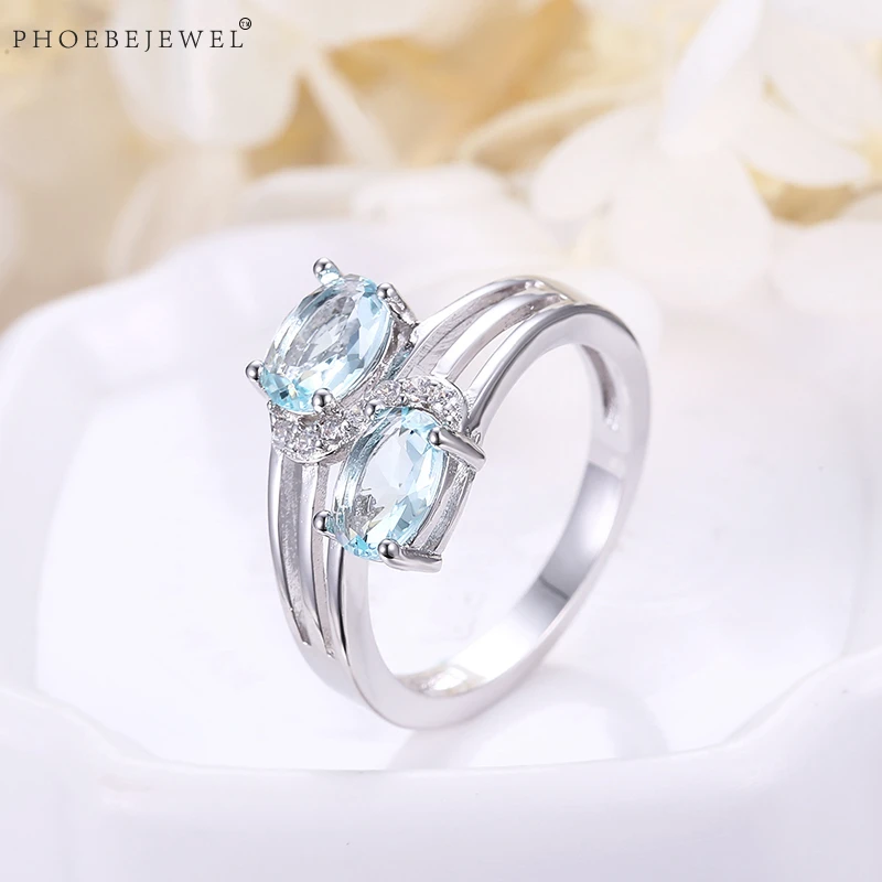 PHOEBEJEWEL новые серебряные цветные кольца на палец с AAA прозрачными фианитами для